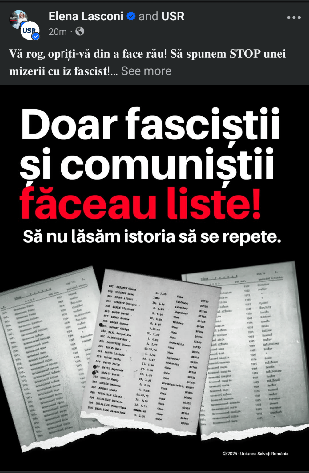 Elena Lasconi：ファシストと共産主義者だけがリストを作成しました