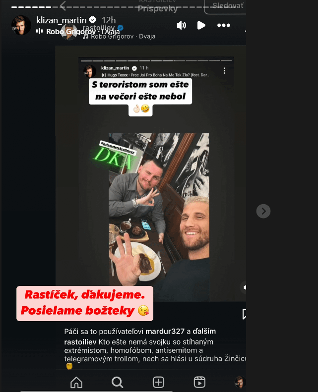 MartinKližanは、Bombicで昼食のために写真を撮ります。私はその男がキャリアの後に何を生きるかに興味があります：D