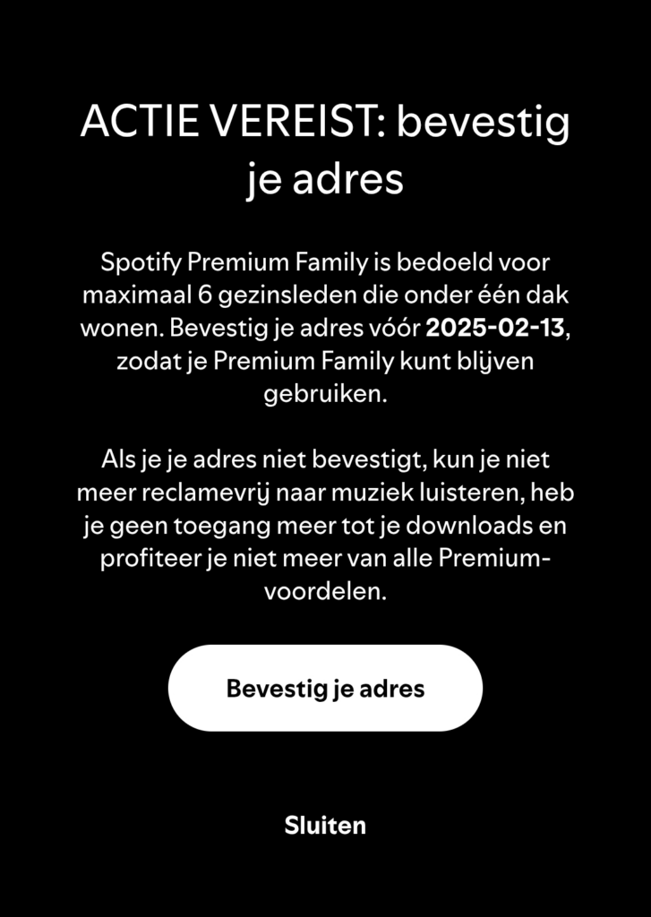 Spotifyはファミリーアカウントルールを変更しています