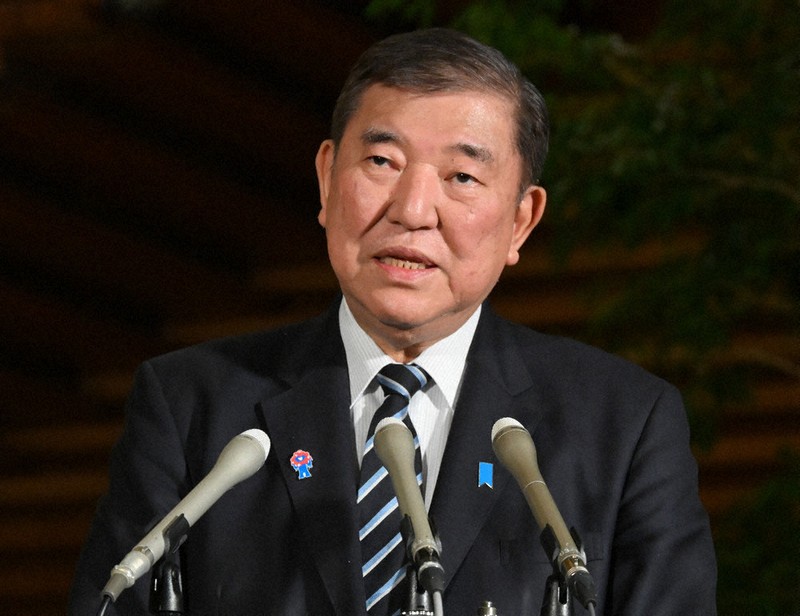 訪米を前に記者の質問に答える石破茂首相＝首相官邸で6日午後5時57分、平田明浩撮影
