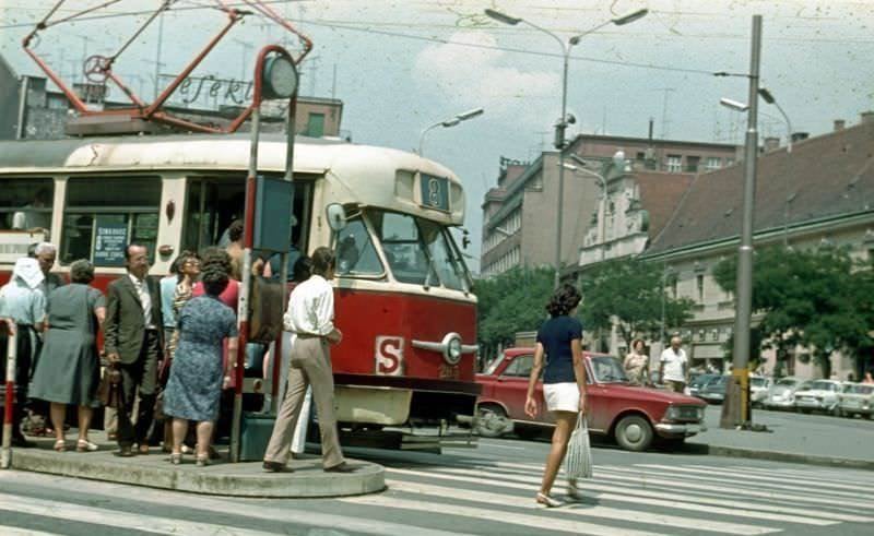 魅力的なヴィンテージの写真は、1970年代にBratislavaを示しています