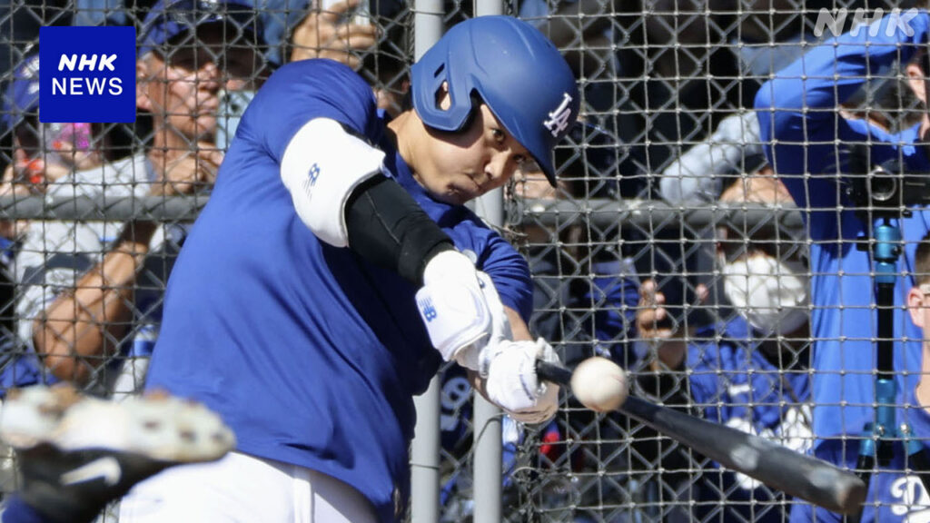 大谷翔平 練習で力強いスイング 佐々木朗希は25日に初登板へ - nhk.or.jp