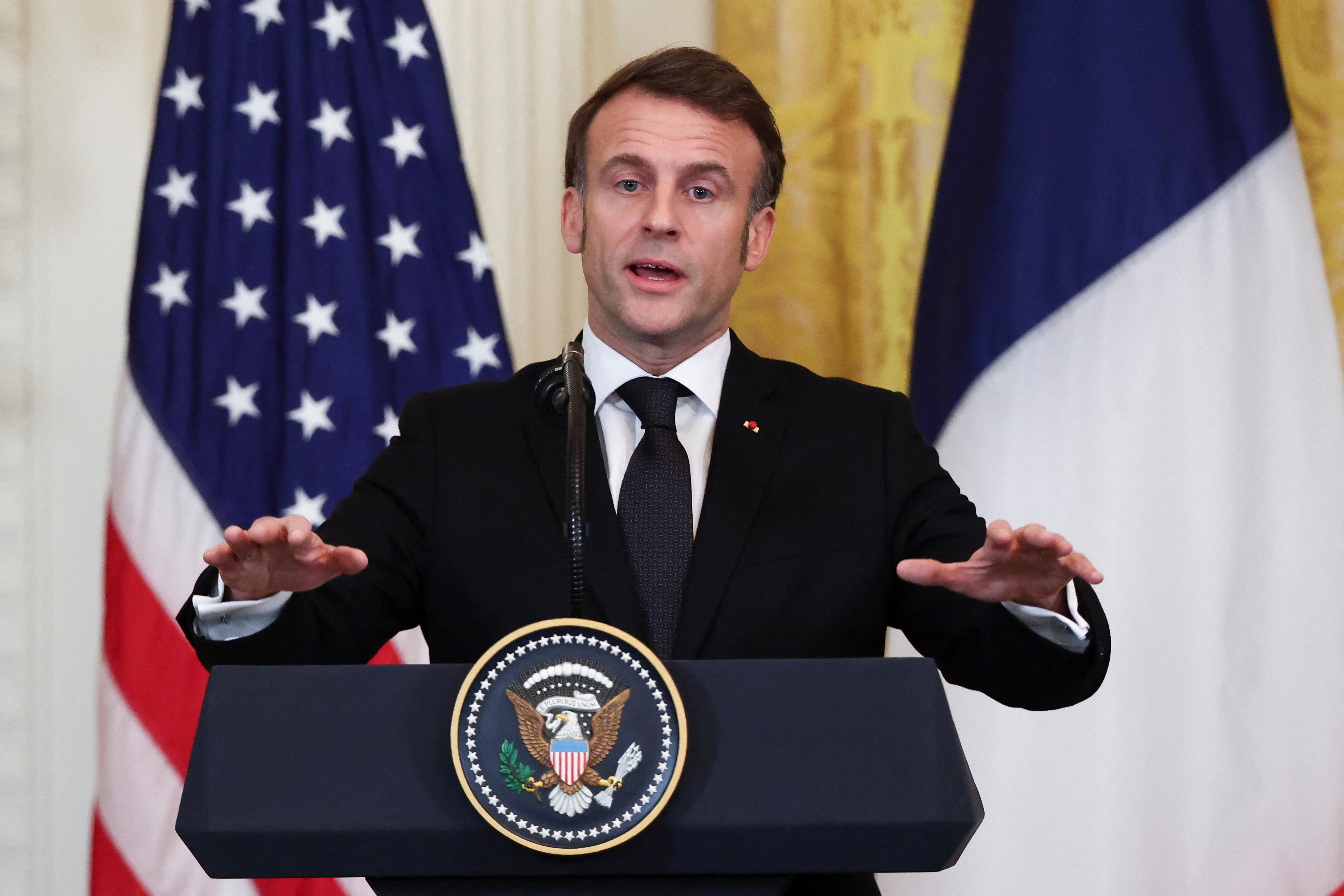 米は中国・欧州と同時に貿易戦争できない、マクロン仏大統領指摘