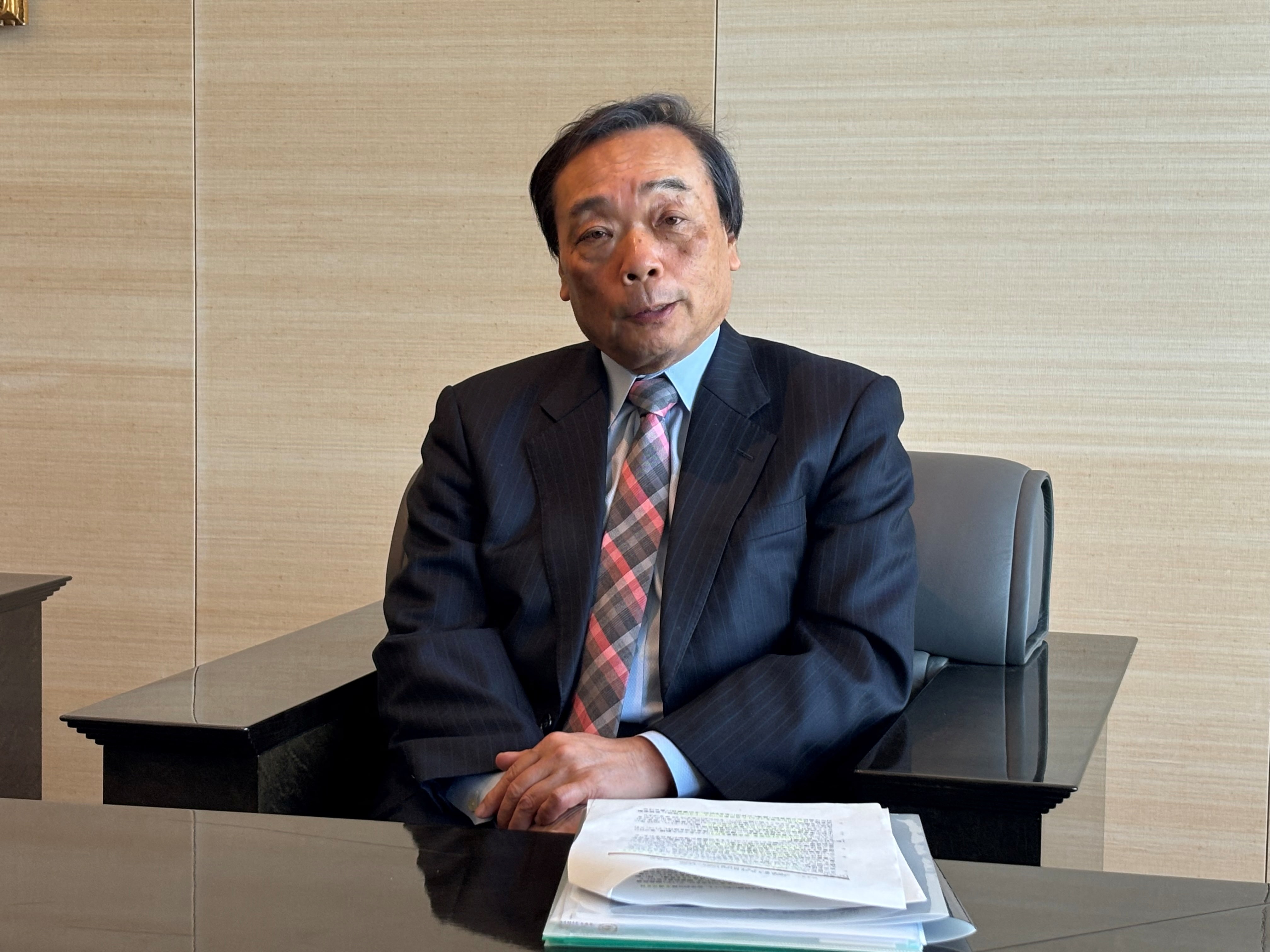 Takayuki Ueda, Chief Executive of Inpex Corp, speaks during an interview with Reuters in Tokyo