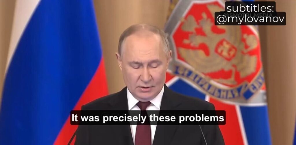 プーチンは勝利を呼びます。米国は現在彼の側にいると彼は言い、彼はFSBがそれを知っていることを確認します。