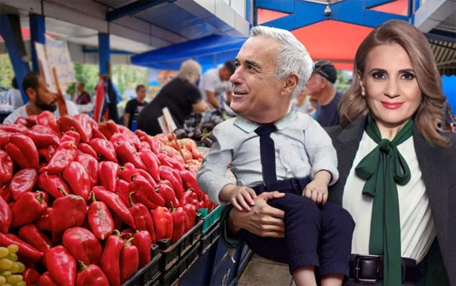 市場での毎日の瞬間：Anca AlexandrescuはGeorgescuを腕に抱きしめて屋台に到達しました