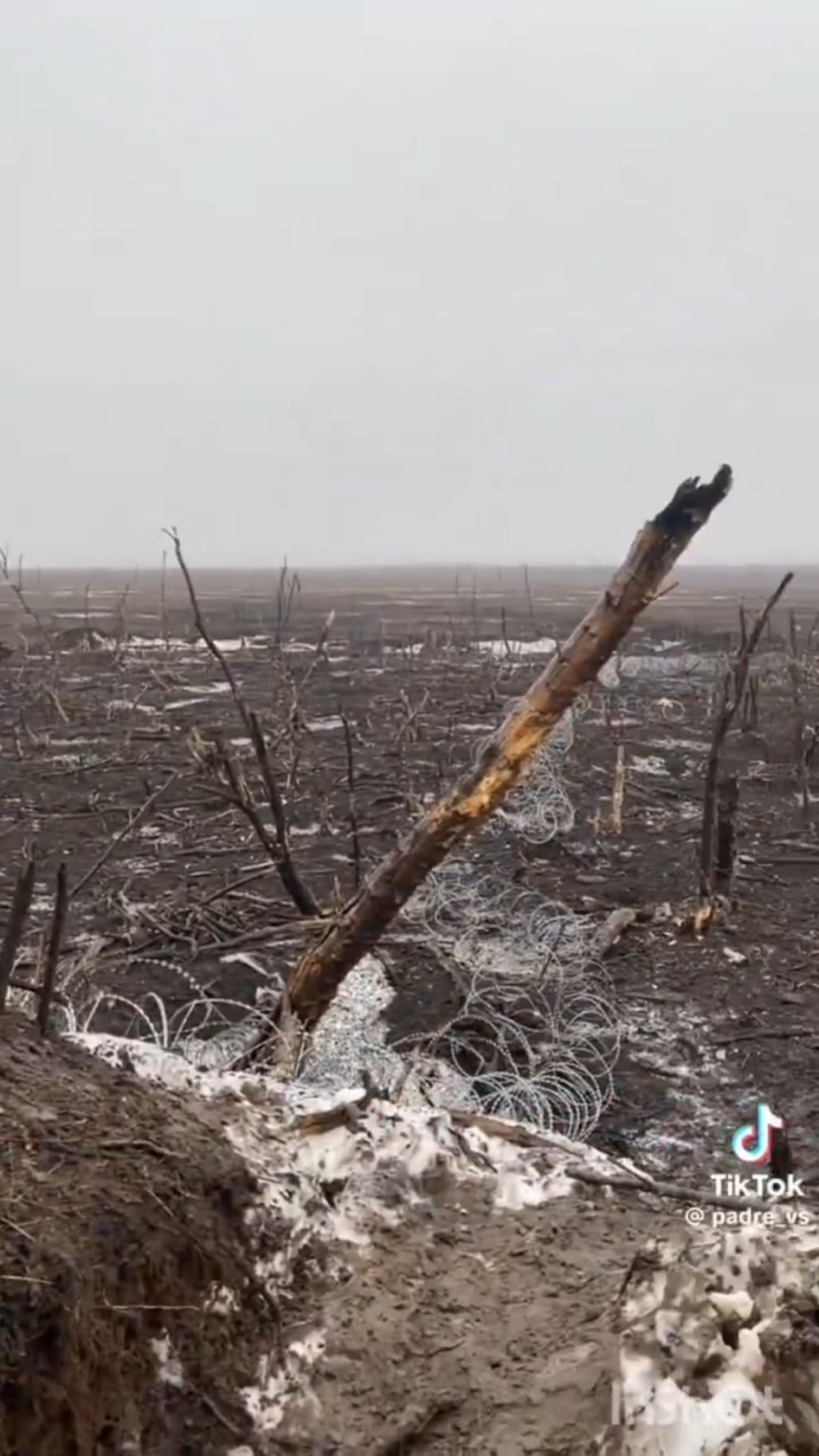 ヴェルドゥンのような画像：ウクライナの兵士は、ロシアの歩兵攻撃を撃退した後、彼の立場を撮影しました。 2025年2月、ドネツク地域。