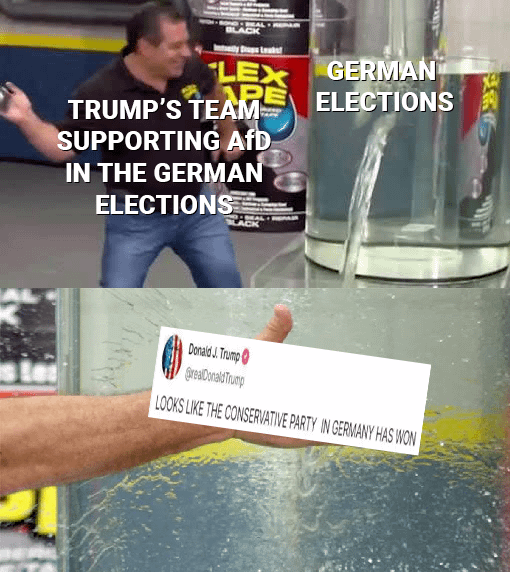 イーロン・マスクはギャンビットでドイツの選挙に干渉することに失敗したが、トランプは自分自身をエロンから分離しているようだ。