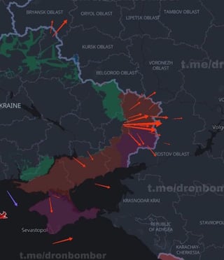 ロシアの軍事ブロガーは、別のウクライナの大規模なドローン攻撃を報告しています [Unconfirmed]