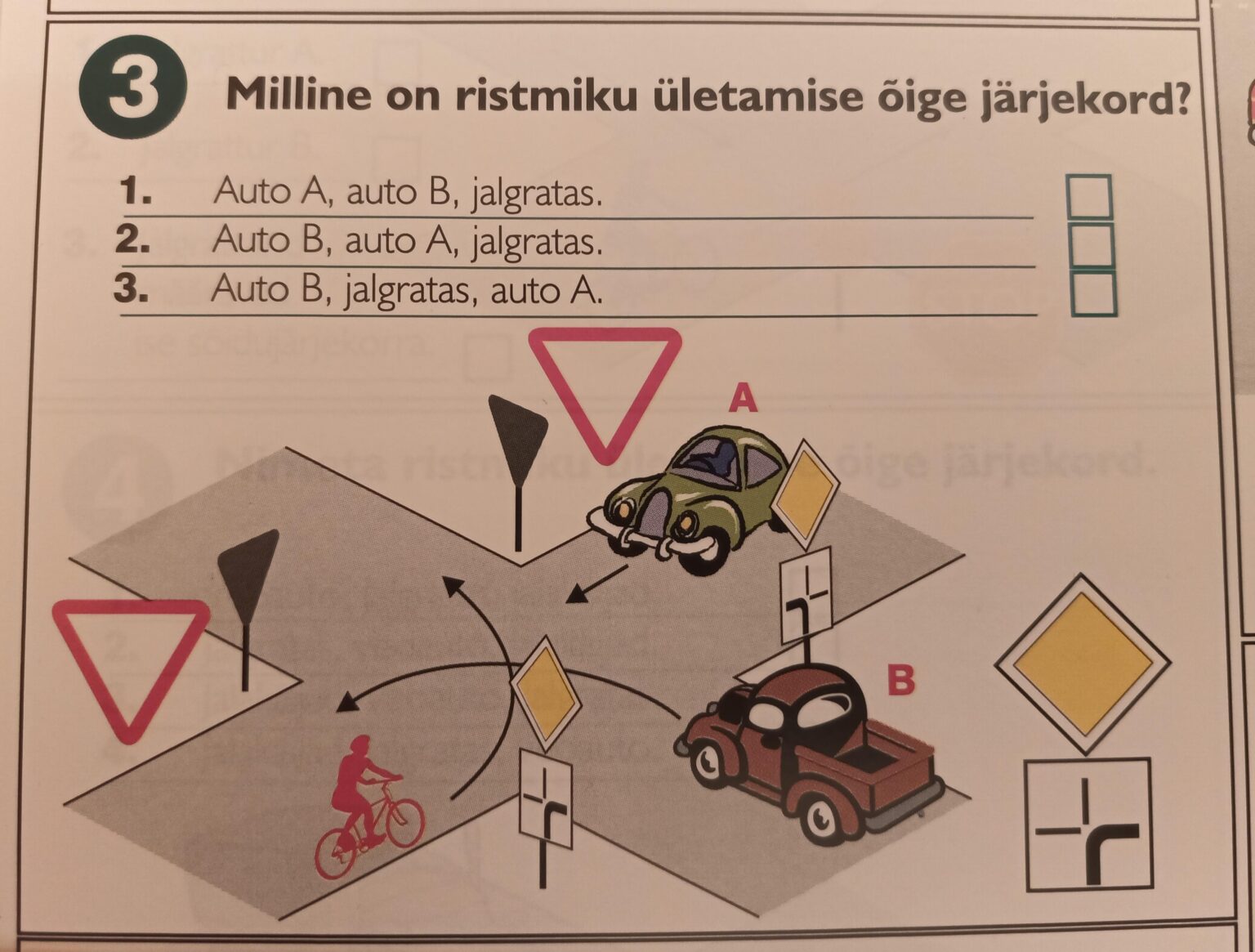 回転する主要道路の交差点