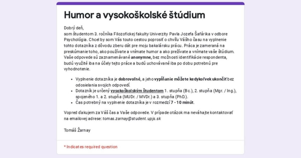 [Študenti VŠ][7-10m]  ユーモアと大学の研究