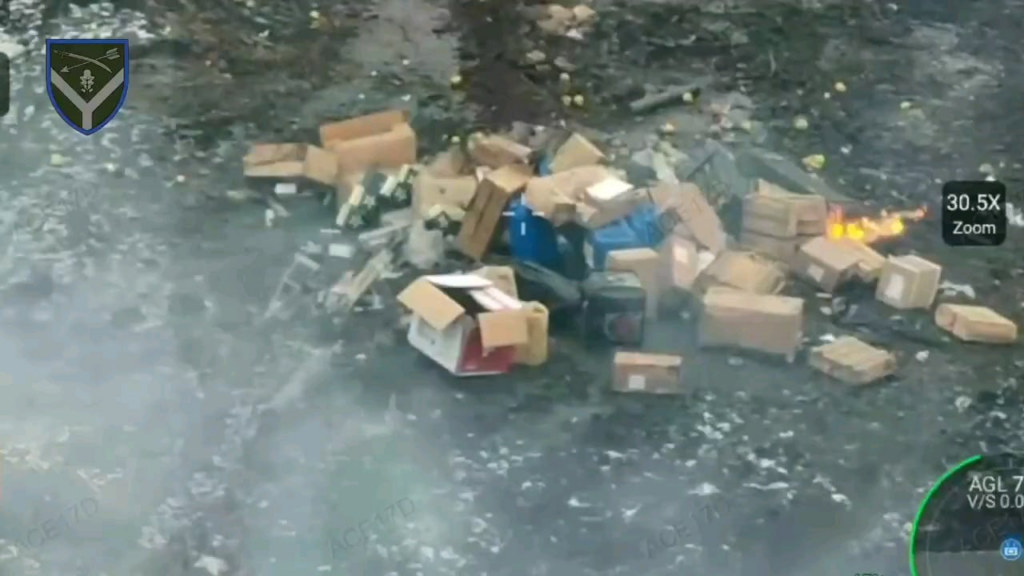 第56歩兵旅団のウクライナのドローンオペレーターは、松葉杖、食物、弾薬を含むロシアの物資を破壊しました。 Chasiv Yar、2025年1月