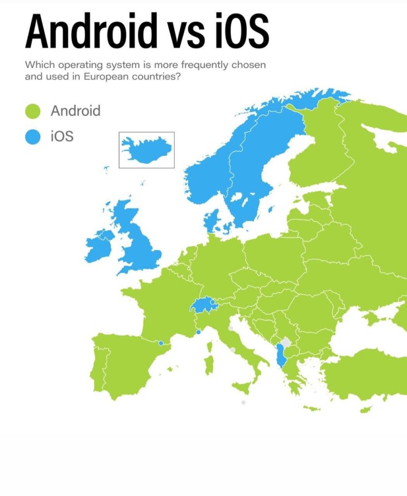 ヨーロッパのAndroid vs iOS