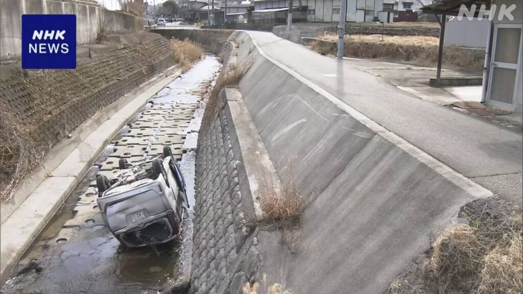 車が川に転落 運転男性が死亡 路面凍結でスリップか 広島 呉