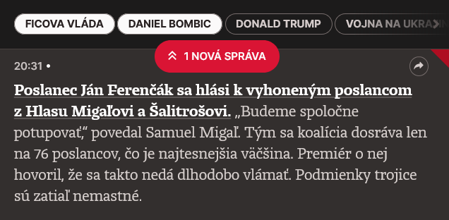 日記N：副ヤン・フェレンチャクは、ミガとシャリトロシュの声から代理人に選出されたと主張しています。