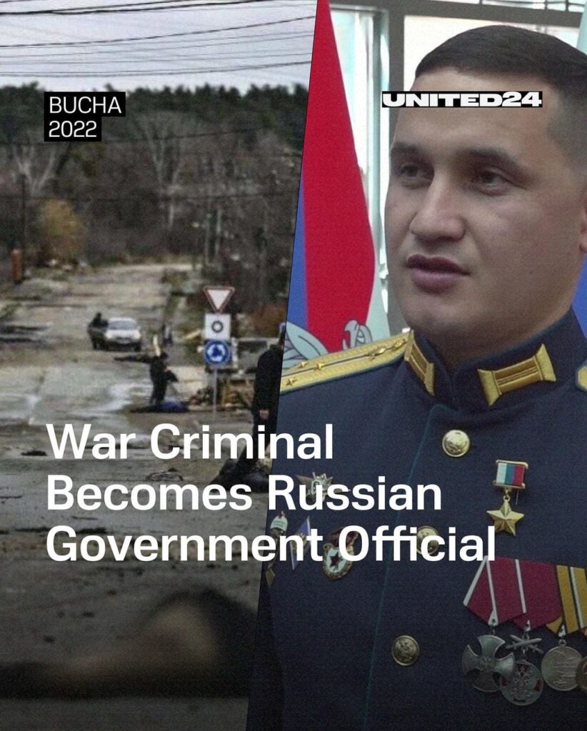 ブチャで民間人を拷問し殺害したとして告発された看護師ムサガリーエフは、ロシア政府の役人になりました