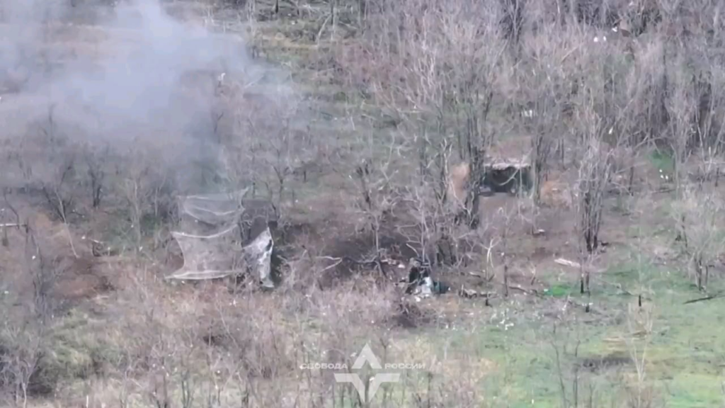 ロシア軍団の自由は、モルタルの殻を持つロシア兵を標的にしました。正面の北方向。 2025年2月
