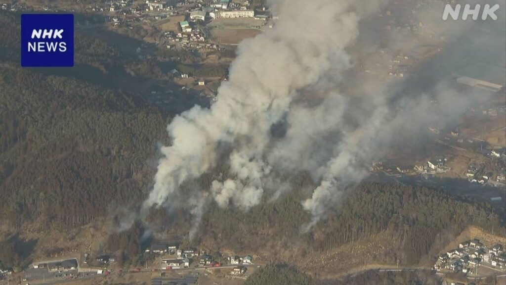 岩手 陸前高田と大船渡またがる山林で火災 周辺地域に避難指示