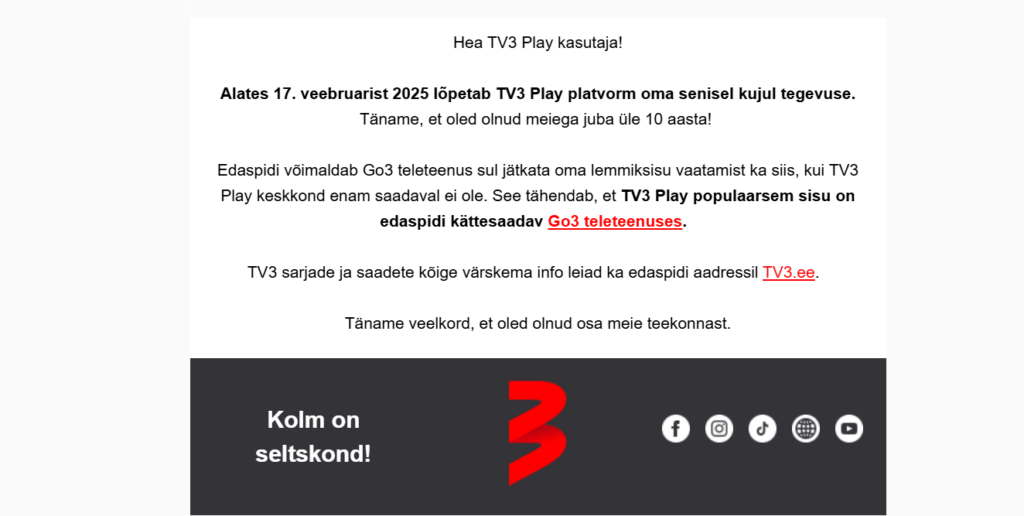 TV3によって作成されたコンテンツ全体が最終的に支払われます