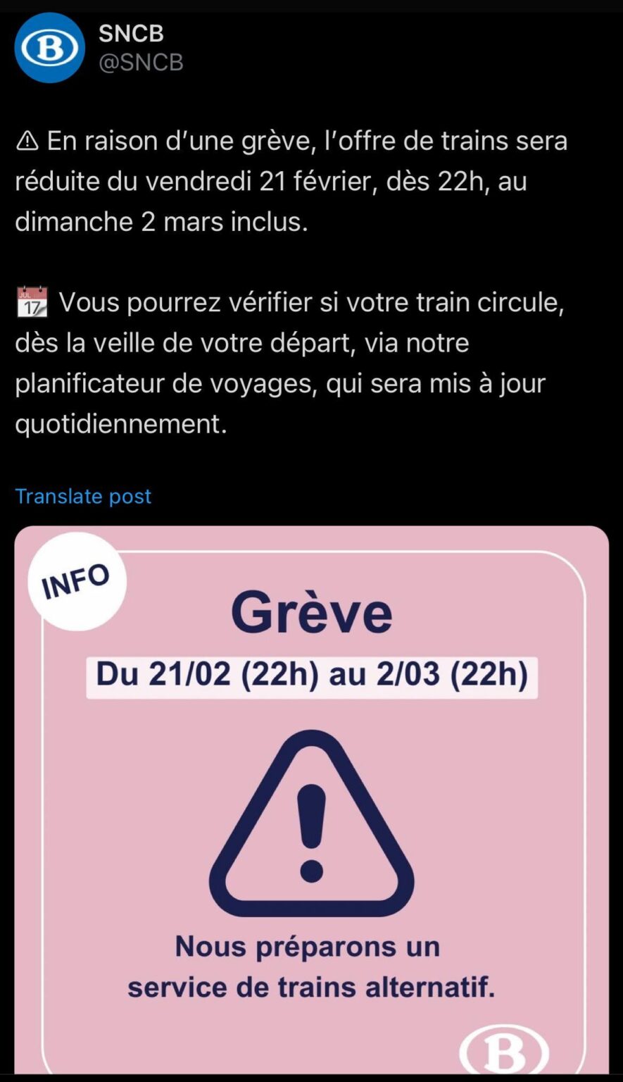 SNCB。幸運を。