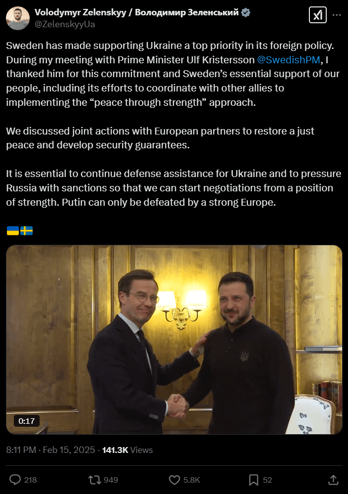 ZelenskyyはUffeに会います
