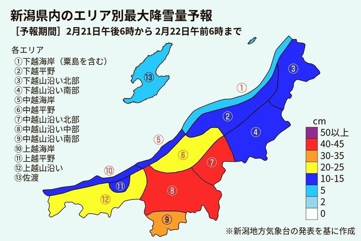 ［新潟県の天気・気象情報］2月23日にかけ中越中心に平地でも大雪の恐れ、交通障害や雪崩に注意 - 新潟日報デジタルプラス