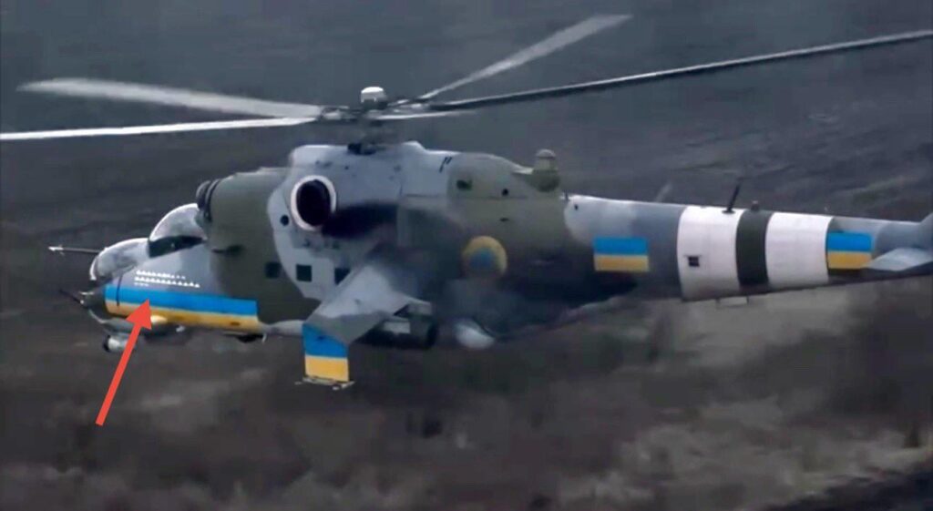 ウクライナ陸軍航空からのチェコがサポートしたMIL MI-24V Hind Helicopter Gunship- 19の大気から空中ドローンキルマークがそのコックピットにあります。