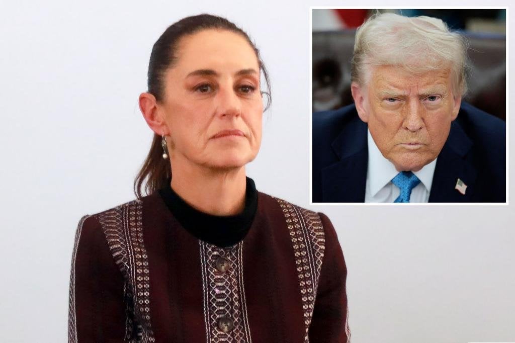メキシコのシンバウム大統領は、トランプがカナダのメキシコに25％の関税を課した数時間後に米国に報復料金を命じます