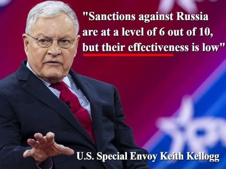 「「ほとんどの国ではロシアに対して制裁がありますが、最も難しい国は石油製品の制裁です。1から10の規模では、制裁は6ですが、実施は3です。経済を直接標的とする制裁が必要です」特別使節キース・ケロッグ