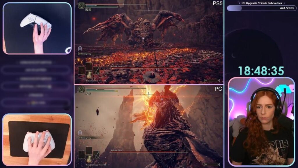 『エルデンリング』DLCを“PS5版とPC版同時プレイ”でクリアした猛者あらわる。2つのコントローラーを片手ずつ操作で、最終ボスダブル撃破