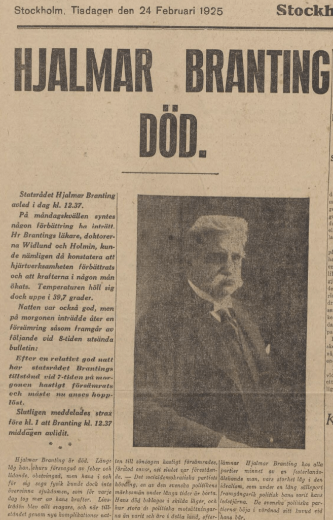 100年間、約1時間前、私たちはスウェーデンの政治の最も強力な口ひげの1つを失いました