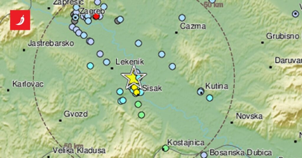バニヤでの4.3の地震。電気のないsisakの一部