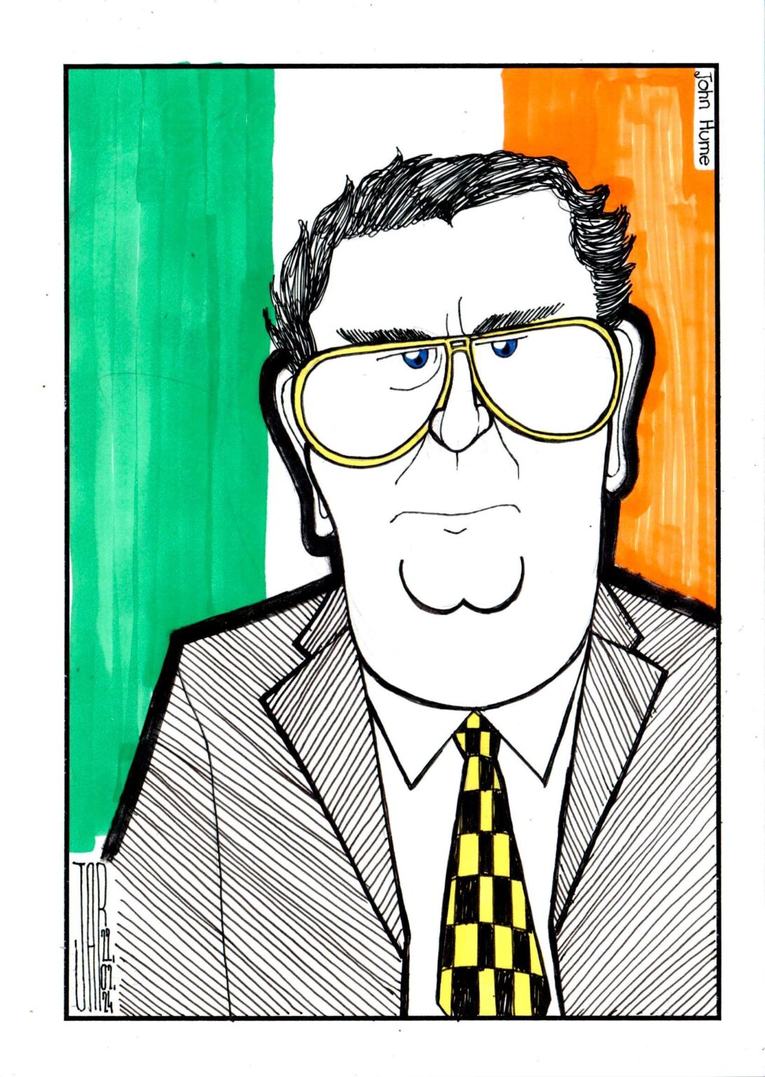 故ジョン・ヒュームの似顔絵を作りました。どうですか？