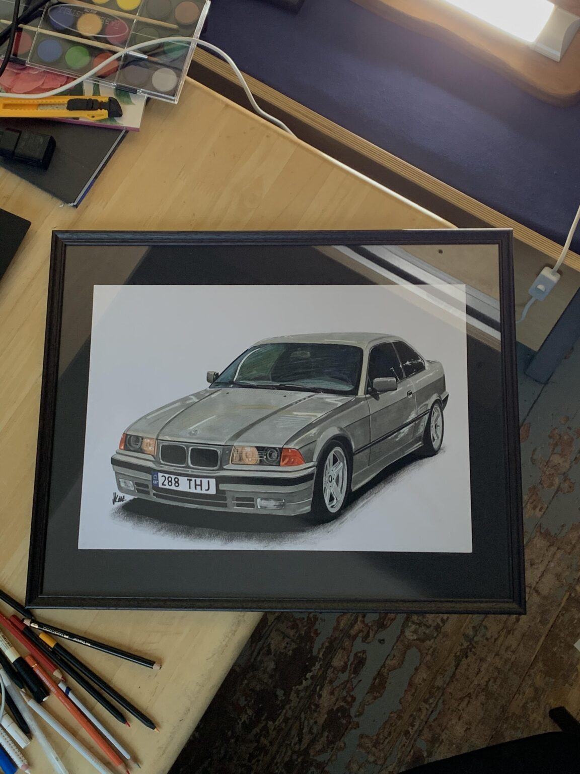 e36クーペは美術館に属しているので、私はそれを描きました