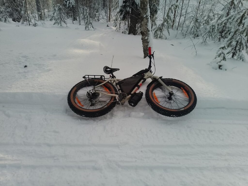 スウェーデン北部の自転車に乗る