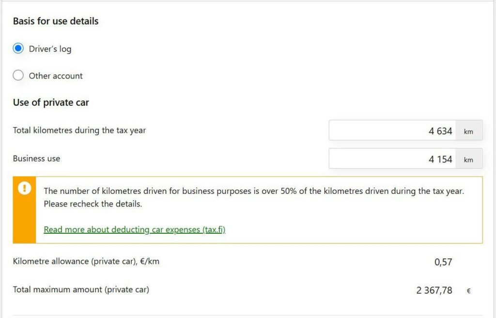ビジネス関連の運転のための専用車の使用は50％を超えています