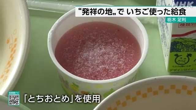 栃木 足利 “いちご発祥の地”で給食にいちご使ったゼリー