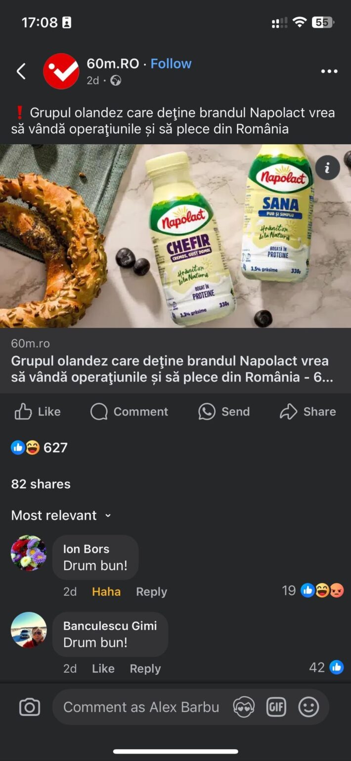 私は、ルーマニアのナポラクトブランドの葉を所有していたオランダの会社が「愛国者」のコメントにショックを受けました。
