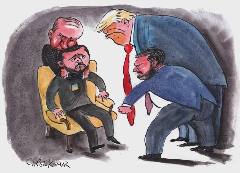 今日の会議後のクリスト・コマリツキーの似顔絵。