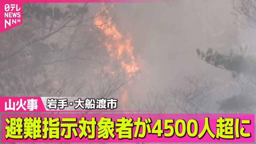 【山火事】大船渡・山林火災4日目　避難指示対象者が4500人超える―─ニュースライブ（日テレNEWS LIVE）