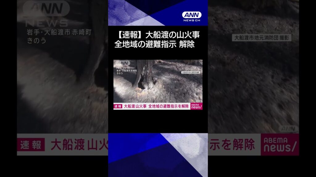 【速報】岩手・大船渡市の山火事　市が全地域の避難指示解除を発表　発生13日目 #shorts