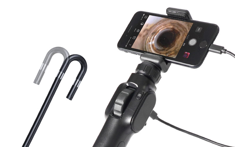 iPhone/Android対応の先端可動式「スマホで見る2カメラ先端2方向可動8mm径工業内視鏡」、サンコーが発売 - INTERNET Watch