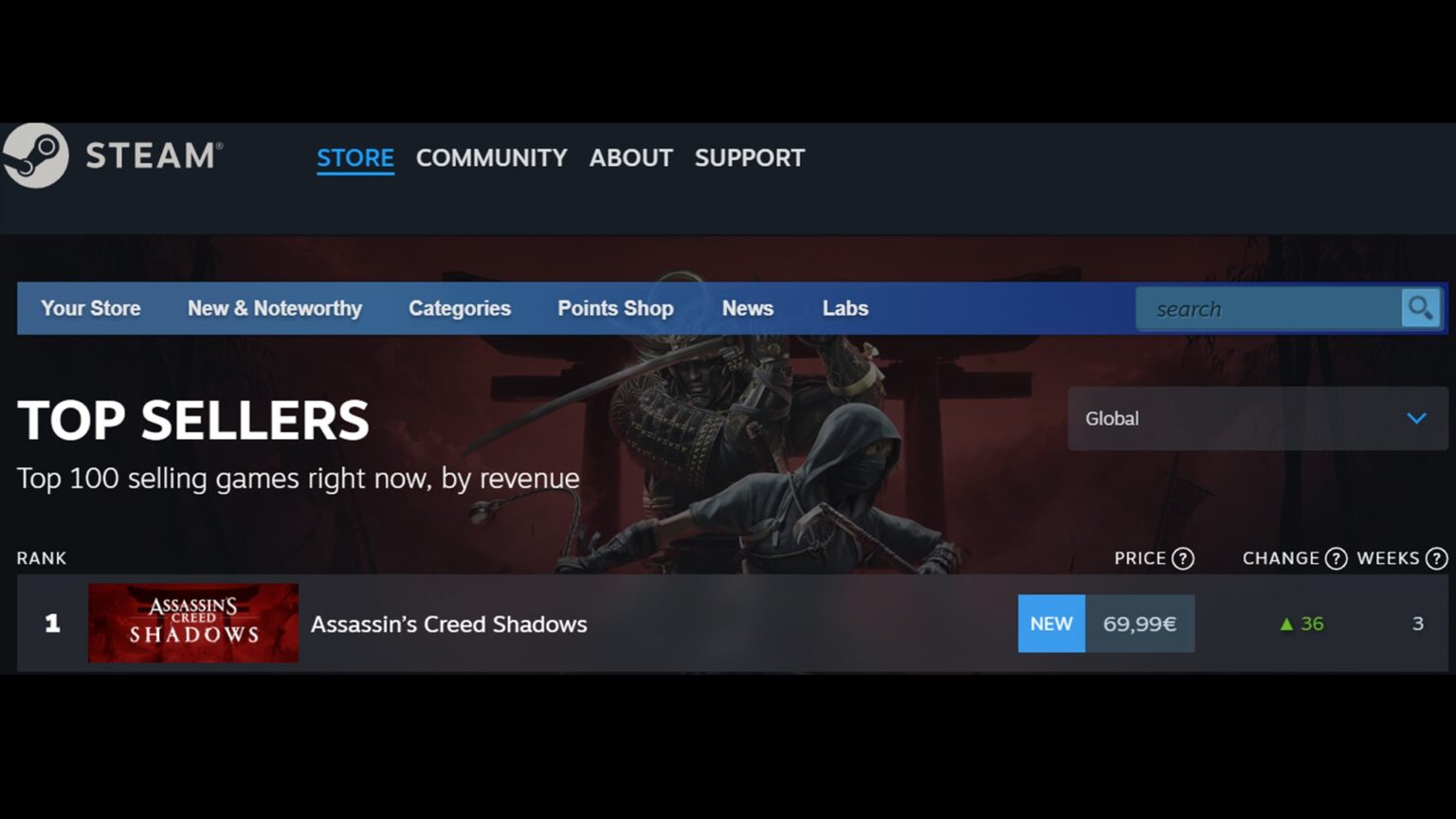 「アサシン クリード シャドウズ」がSteamの全世界売上にてトップにランクイン - GAME Watch