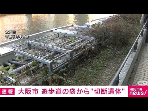 【速報】大阪市の遊歩道で袋に入った切断遺体　死体遺棄事件で捜査　大阪府警(2025年3月21日)