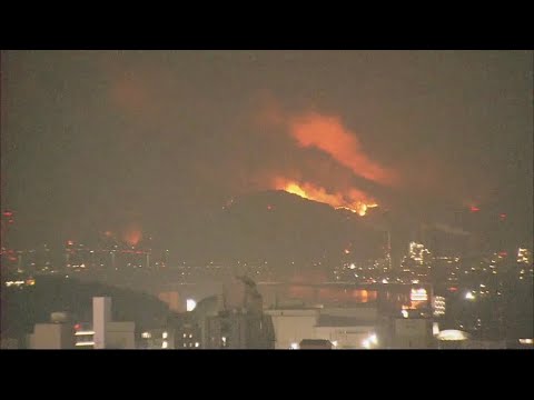 【速報・空撮ライブ】愛媛・岡山市の山林火災２日目　約111ヘクタール焼失し住宅など5棟延焼【LIVE】(2025年3月24日) ANN/テレ朝
