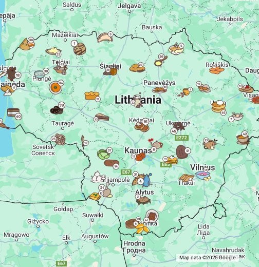 リトアニアを味わう地図