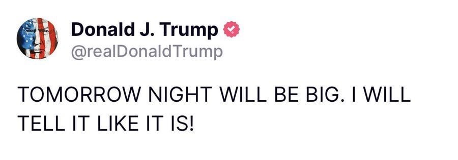 トランプ「明日の夜に重大発表！」