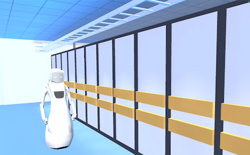 ロボットやセンサーを活用したサーバールーム