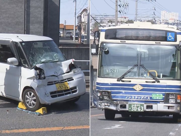 軽乗用車が中央線はみ出したか…市バスと対向車線から来た軽が衝突 バスの乗客と運転手計6人と軽運転の女性がケガ | 東海テレビNEWS