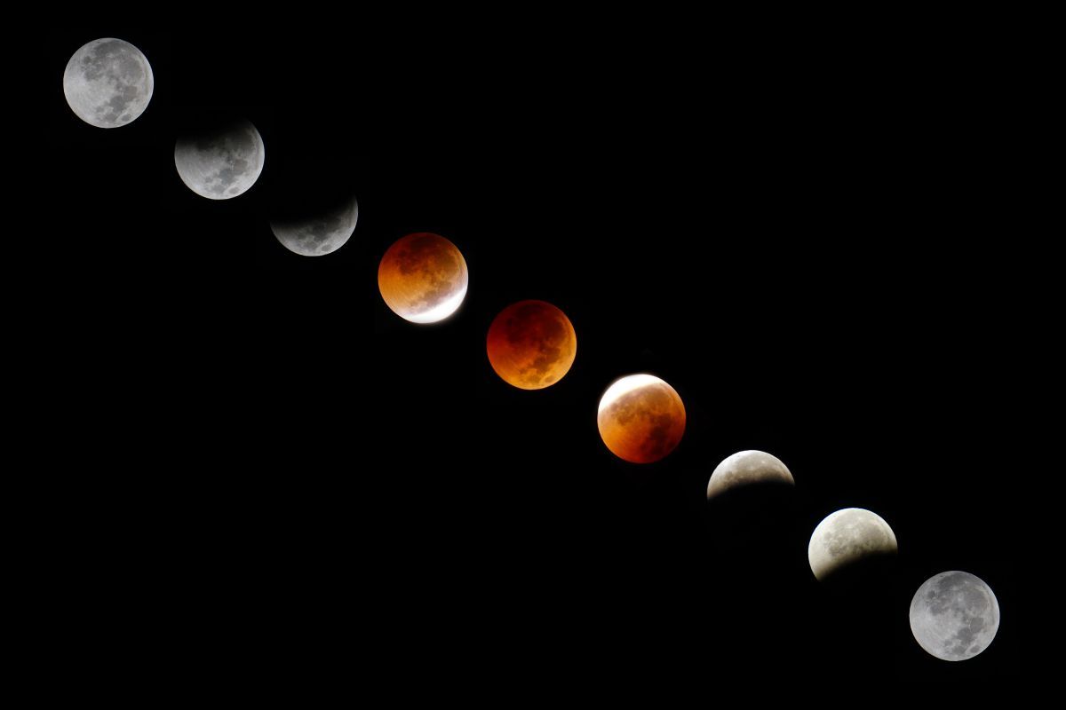 スーパーブラッドムーンの皆既月食（Shutterstock.com）